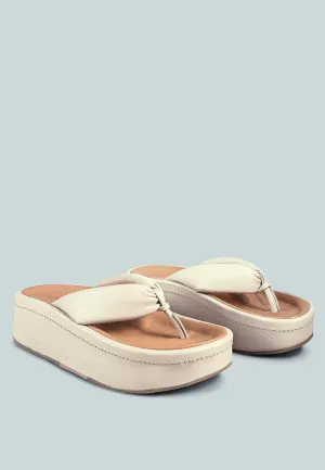 WELCH Nude Thong Platform Sandals