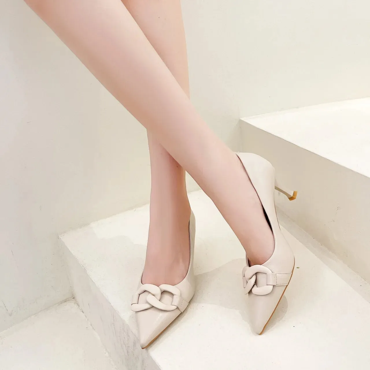 Women Pointed Toe Heeled Pumps Casual Ladies Office Dress Shoes