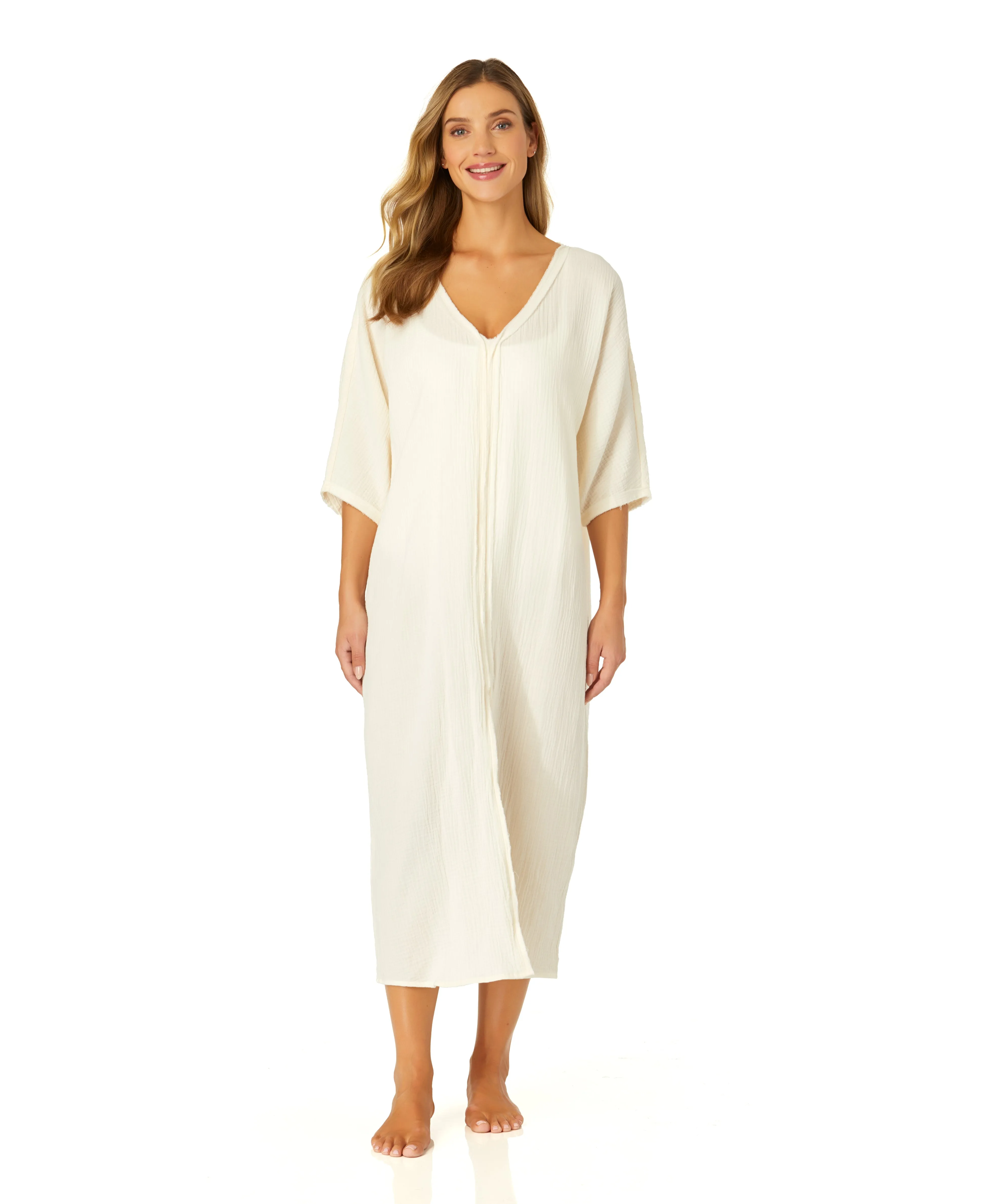 Women's Double V Neck Kaftan Cover Up